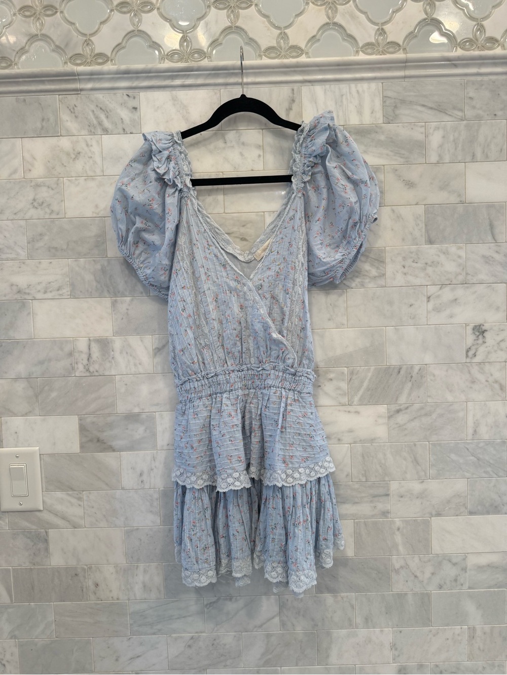 LoveShackFancy carlo dress in bella blue floral print